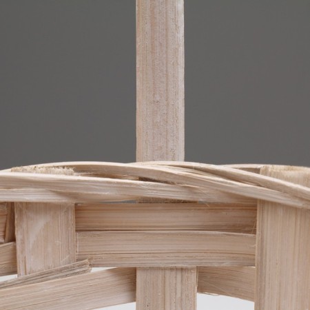 Wicker basket, d17 x 9 x 30 cm, white, bamboo-3