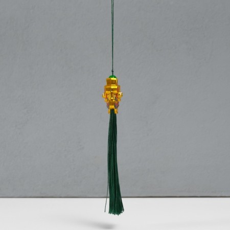 Textile suspension, plastic "Chinese lion" Green 2x4x14 cm-1
