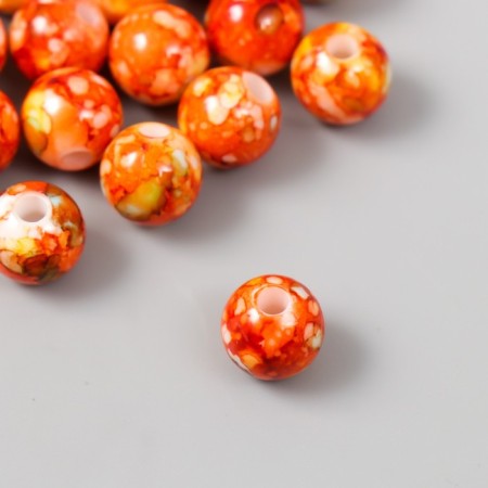 Beads for creativity plastic "Balls of sharing orange" set 20 g d = 1 cm-1