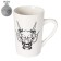 Porcelain share mug "Black Dragon", 380 ml, white color