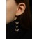 Hanging earrings "Butterflies and flowers", white color in gold, 10 cm