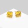 Earrings with rhinestones "Pusets" radiance, square, d = 0.8, yellow color in gold