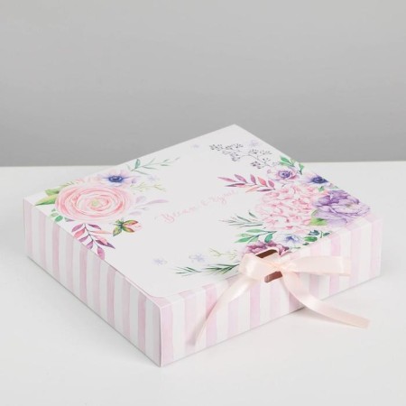 Gift box, packaging, “spring in the shower”, 20 x 18 x 5 cm, without tape-1