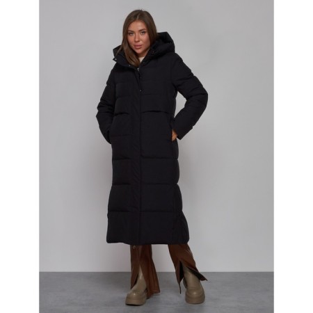 Coat insulated winter female, size 44, black color-17