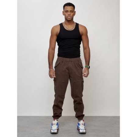 Cargo jeans men, size 54, brown color-7