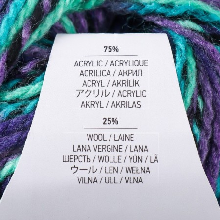 Yeritage yarn 75% acrylic, 25% wool 125m/50g (339 green-turquoise-violet)-3