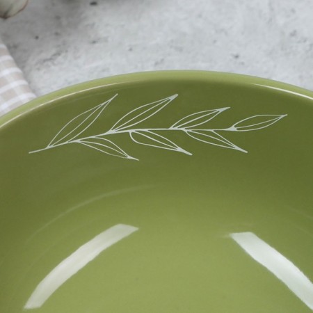 Deep plate ceramic olive, 15.5 x 6.5 cm, 800 ml, green color-4