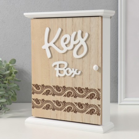 Keywood tree 6 hooks "Flower pattern" 26.5x20.5x6 cm-2