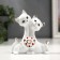 Souvenir Ceramics "Kittens with a heart with rhinestones" White with gold 10.2 cm