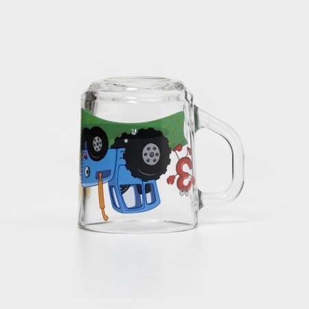 Mug "Blue Tractor. Numbers ", 250 ml, d = 7.2 cm, h = 9 cm, glass-6