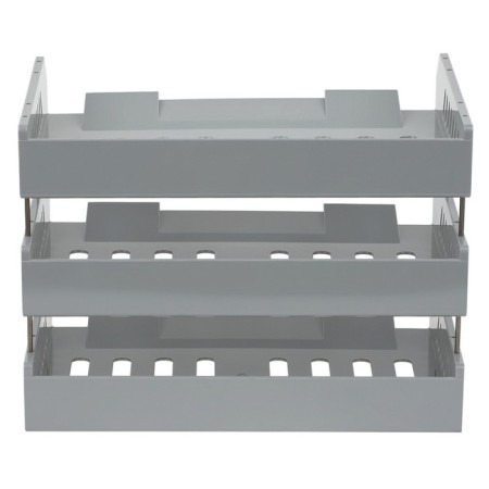 A set of horizontal boots for paper with wide loading "City", 3 pieces, on metal rods, gray-4