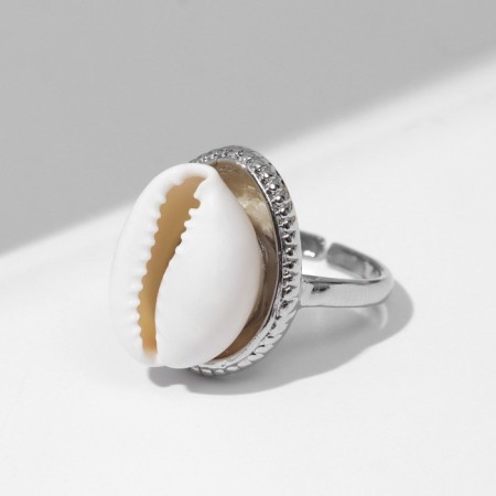 The ring "shell" is sea, beige color in silver, dimensionless-1