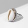 The ring "shell" is sea, beige color in silver, dimensionless