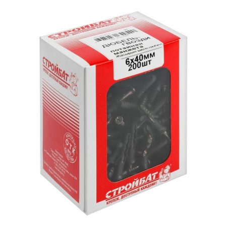 Stroybat dowel-gvo, polypropylene, secret cuff, 6x40 mm, 200 pcs-3