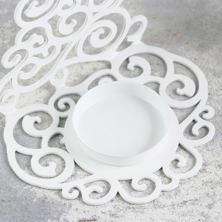 Glamorous Christmas Eliveboard for one candle, 9.9x13.4 cm, white-3