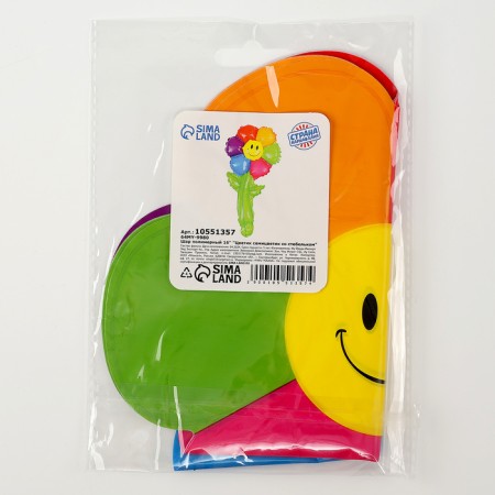 Polymer ball 16 "" Flower seven -color with a stalk "-2