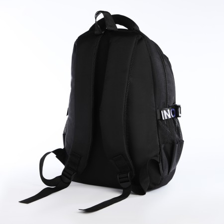 School backpack on lightning, 5 pockets, black color-3