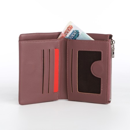 Women's wallet on a magnet, powder color-5