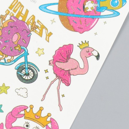 Tattoo on the body color "pink dreams" sequins 12x7.5 cm-2