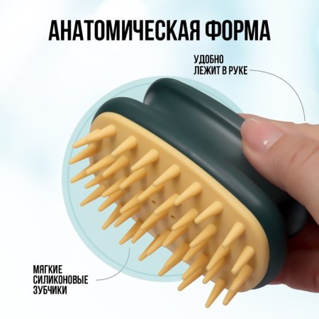 Brush - head washing massage, 10 × 6 × 6.2 cm, in a blister, color mix-2