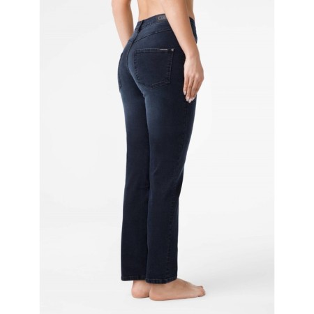 Women's jeans with a high landing CONTE Elegant Straight, size l, color Blue-Black-1