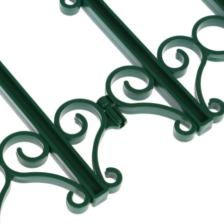 Decorative fence, 25 × 180 cm, 5 sections, plastic, green, "classics"-10
