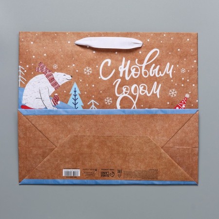 Craft horizontal package “White bears”, Ml 27 x 23 x 11.5 cm, New Year-6