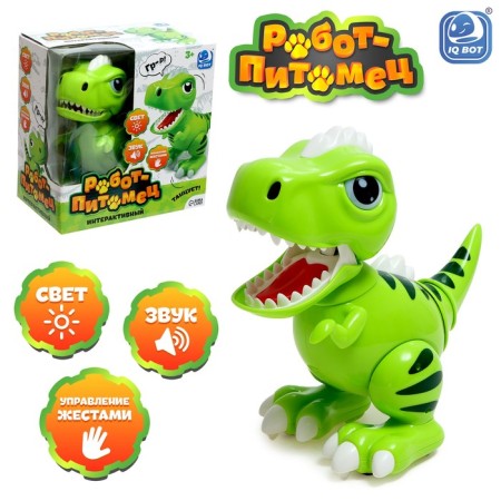 Robot Dinosaur "Peteum" IQ Bot, interactive: sensory, sound, light, batteries