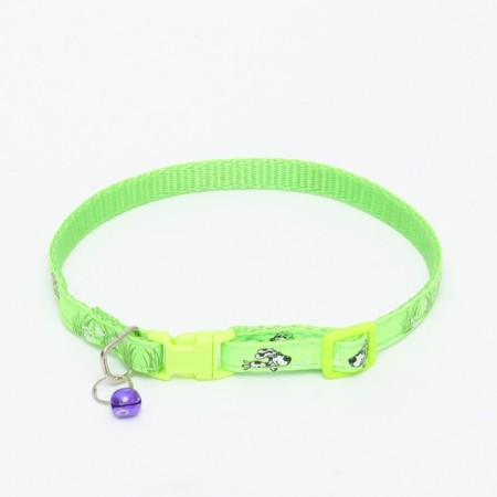 Collar "summer" with a bell, 30 x 1 cm, kapron, light green-1