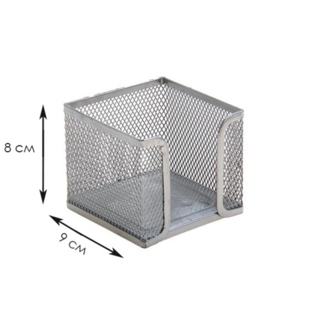 Paper block stand, large, gray, metal mesh-1
