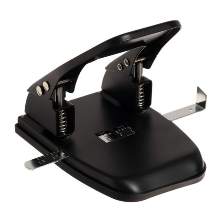 The hole punch is 30 sheets, metal, black, with a ruler, cards/pack-1