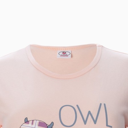 Female set (T -shirt/shorts), pink/bird color, size 46-1