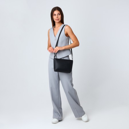Bag Cross-Bodi with a zipper, black color-7