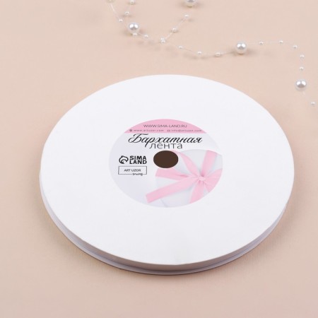 Velvet tape, 6 mm, 18 ± 1 m, white color No. 01-4