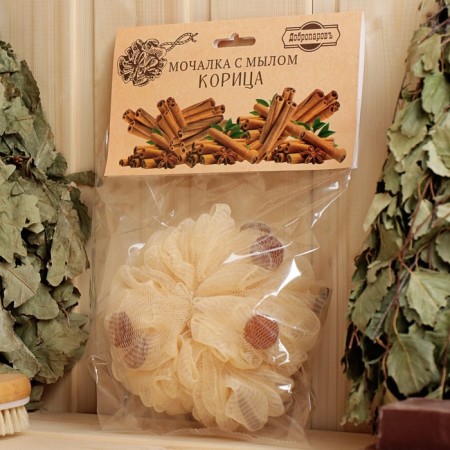 Washcloth with soap "cinnamon" of Dobroparov