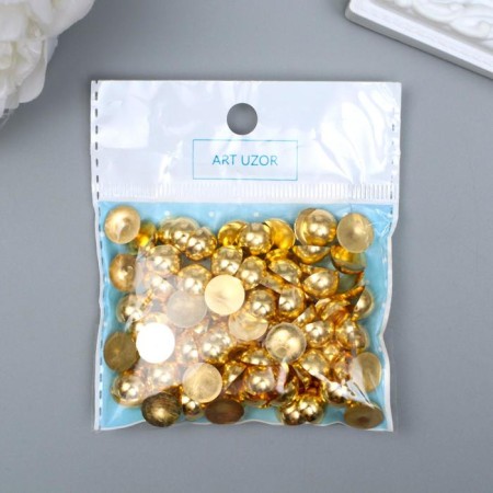 Decor for creativity Plastic "Half -Meshiline Golden" set of 100 pcs 1x1x0.3 cm-2