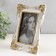 Photo frame Polystone 10x15 cm "Elegy" White with golden corners 21x16 cm