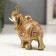 Polystone souvenir "Elephant in the Golden Popone with crystals" 10.5x11x4.5 cm