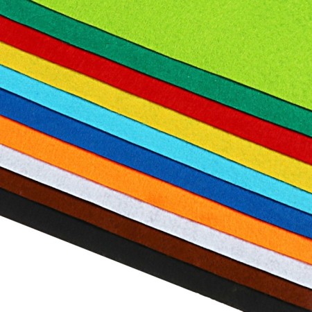 Color felt set, thickness 1 mm, A4 format, soft, 10 sheets, 10 colors, bright colors-3