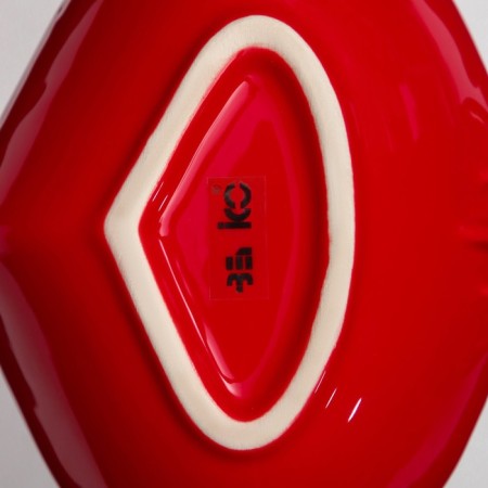 Ceramic “radish” plate, deep, red, 16 cm, 1 variety, Iran-4