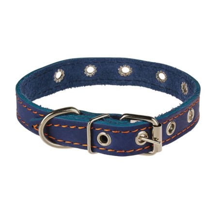 Collar leather single-layer dimensionless, 45 x 2 cm, Osh 18-39 cm, blue-1