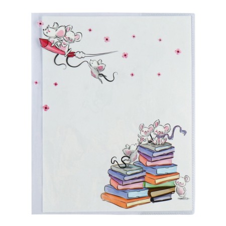 Set of covers PVC 213 x 355 mm, 140 μm, 3 pieces, "mice at school", for a diary and notebooks-2