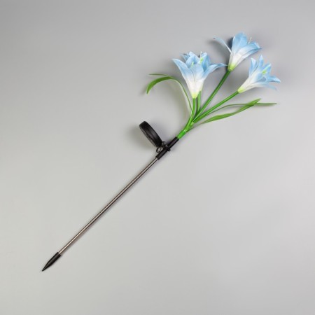 Sadovy lamp on the sunny battery "Blue Lily", 80 cm, 4 LED, glow of multi (RGB)-4