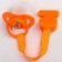 Silicone orthodontic dummy with a holder and cap, from 0 months, color orange
