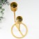 Summary metal for 2 candles "height" gold 23.5x9.5x9.5 cm