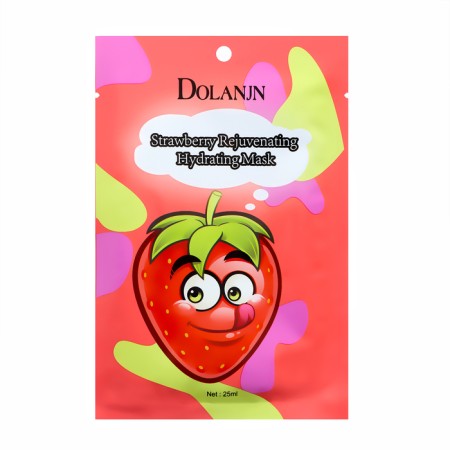 Fabric, moisturizing face mask "Sweet strawberries"