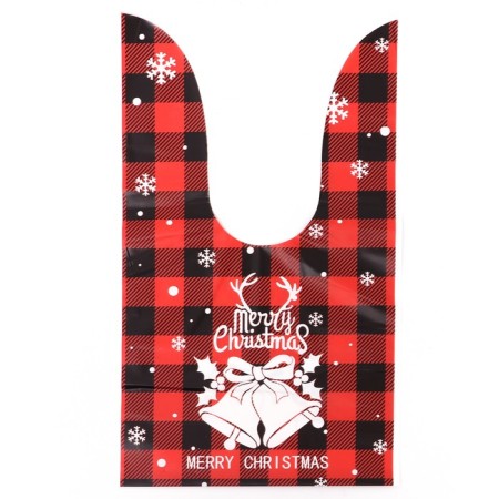 Polyethylene gift package with ears "Red Cage", 13 x 23 cm-3