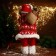 Santa Claus "in a red fur coat with deer, with twigs" 60 cm