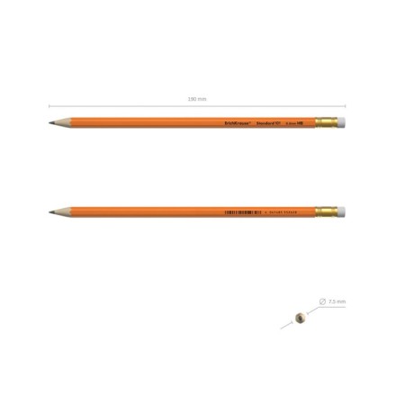 Chernographic pencil with Erichkrause "Standard 101 Orange", hb, neck D = 2.2 mm, plastic, hexagonal in the box, orange case-1
