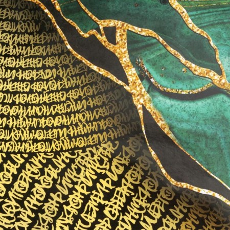 Glossy packaging paper "Malachite", 70 x 100 cm-1